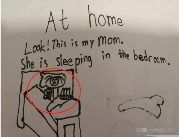 孩子们|老师让孩子画“妈妈的睡姿”，不料画风各种写实，宝妈：回家挨打