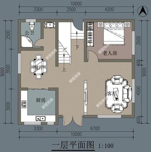 健身房|宽9米深10米怎么盖房？一楼2房一厅一卫怎么设计？