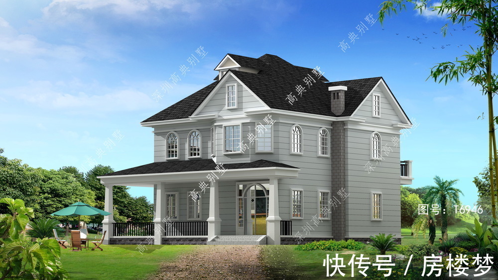 两层|这款美式两层别墅，外观简单大方，非常漂亮。