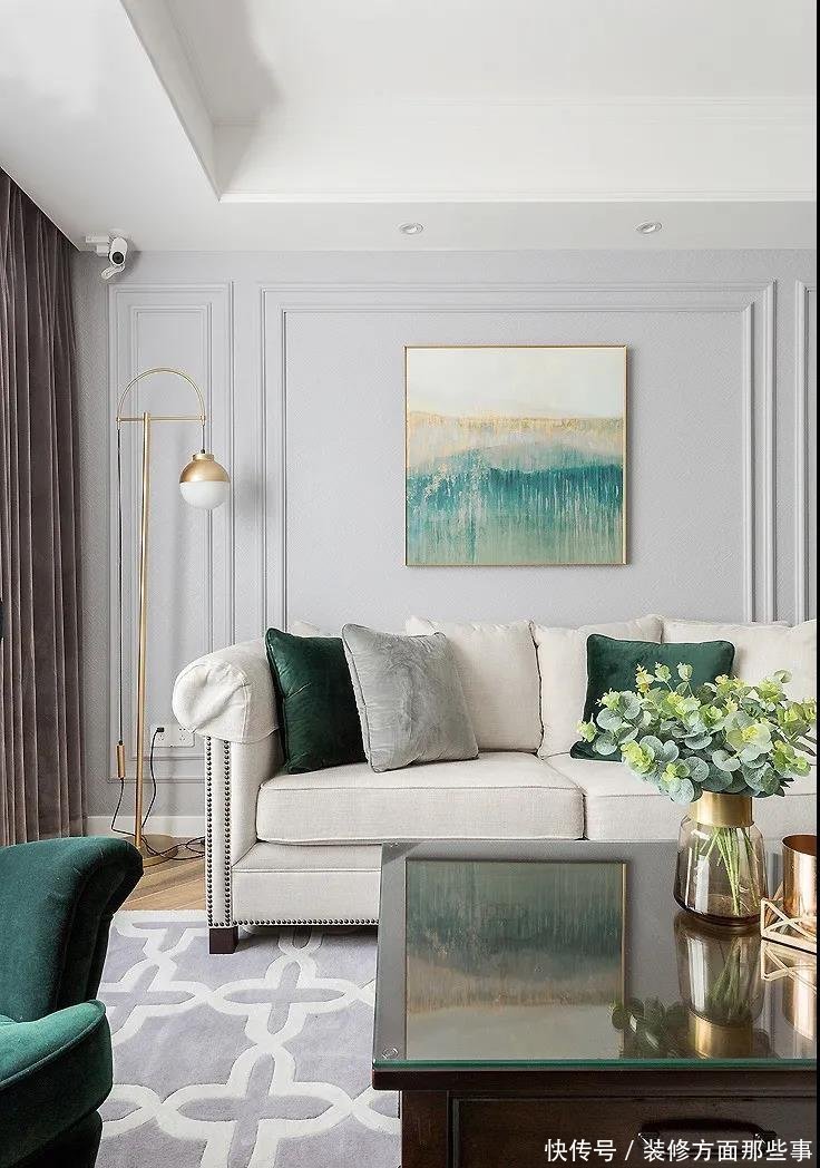 碧桂园|111平美式三居室,采用墨绿色点缀整个空间雅奢氛围蔓延开来