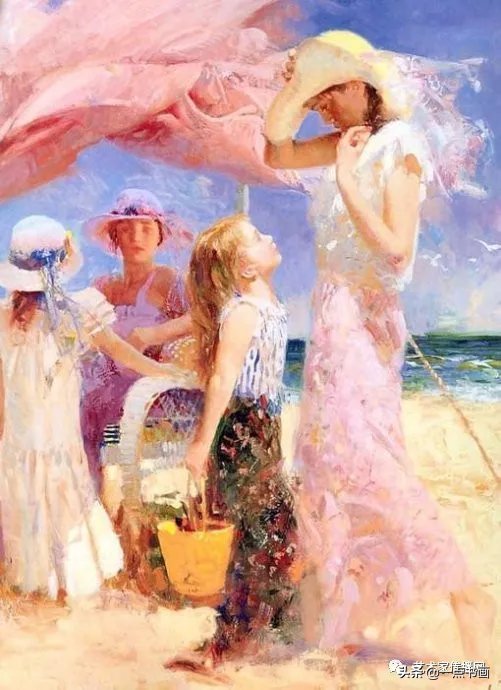 美术学院$皮诺德埃尼的油画人物，色彩斑斓，动静结合，光彩照人