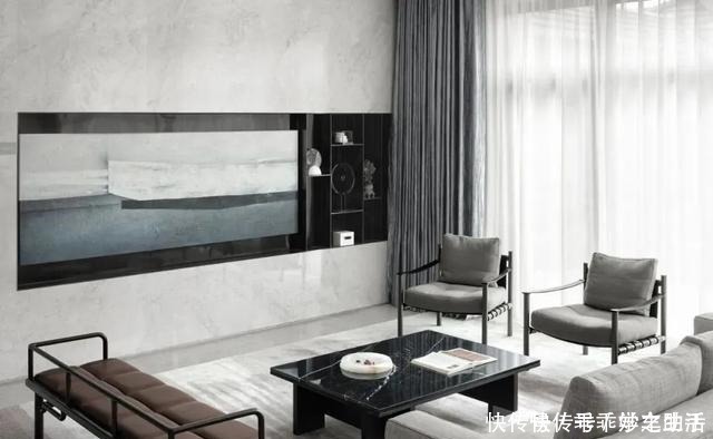 客厅|这才是最美别墅,484㎡新中式之风,里面的庭院水景,太美!