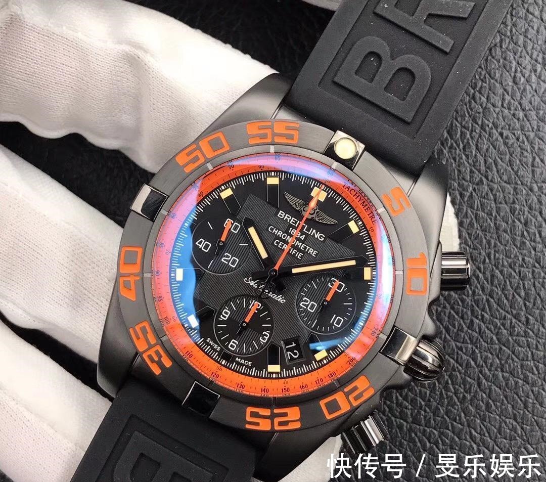 腕表 GF厂百年灵机械计时黑鹰橙圈复刻表细节质量评测!