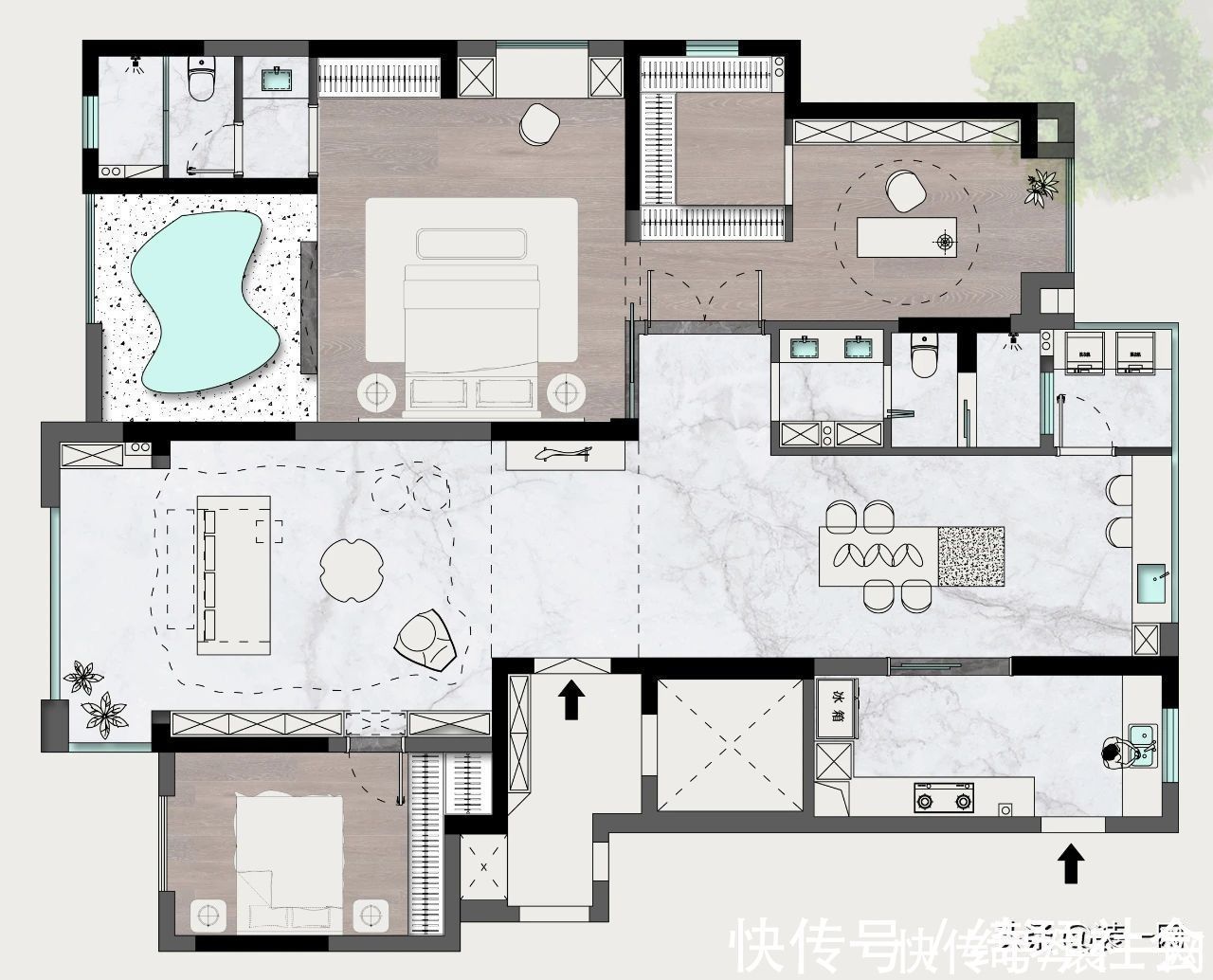 分区|刘思彤设计原创分享 御水澜湾197平户型深度解析