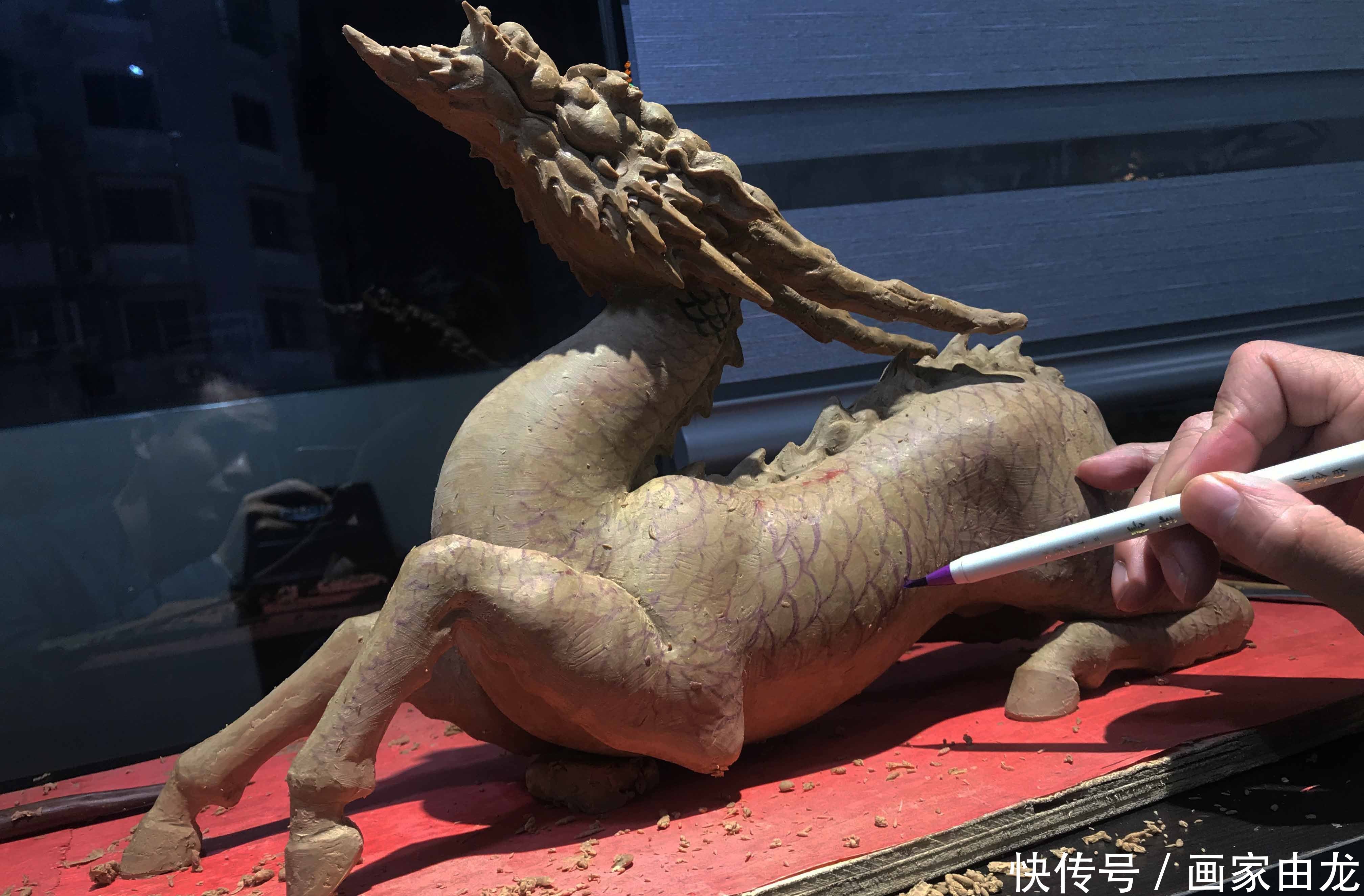 神兽设计|由龙作品|麒麟铜雕之泥稿制作| 设计