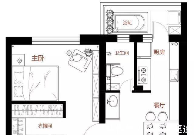 收纳|50平米轻奢公寓超漂亮,改造传统设计,舍弃客厅,整体利用率极高
