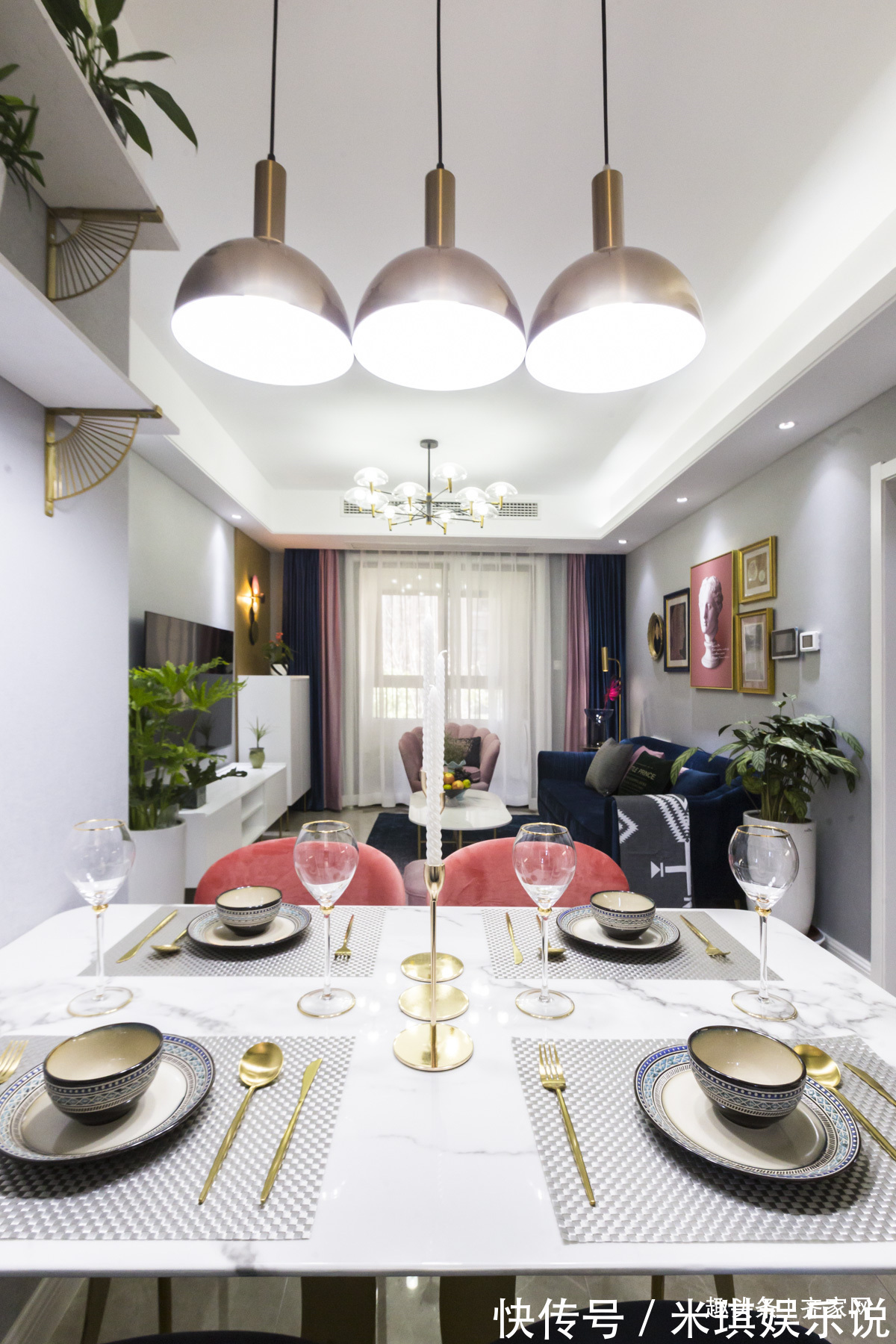 大理石|现代轻奢，蓝粉主色调搭配大理石，金属元素，深受现代人喜爱！