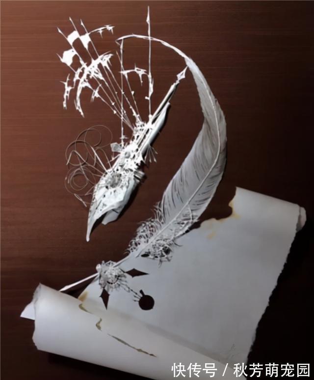 光影@日本妹子把白纸刻成玻璃杯,连水珠都能看见,裸眼3D还能这么玩?