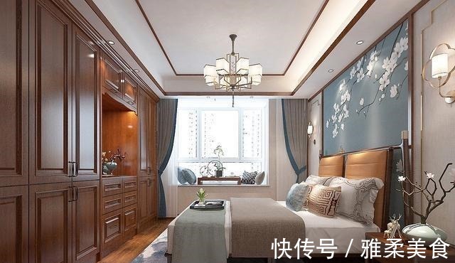 卧室|150㎡中式风用红木色,大气美观又有品味,入户便让人心生喜爱