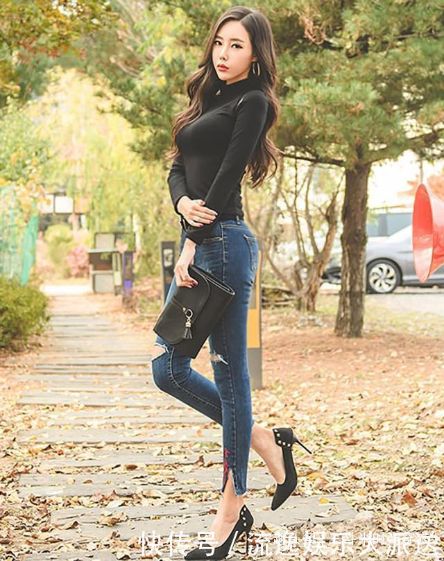 小姐姐时尚紧身牛仔裤,曼妙多姿,秀出大长腿!