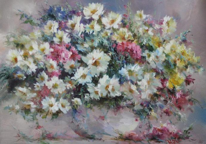 vladimir!俄罗斯画家弗拉基米尔· 巴比奇把花束画得如此之美,妖艳