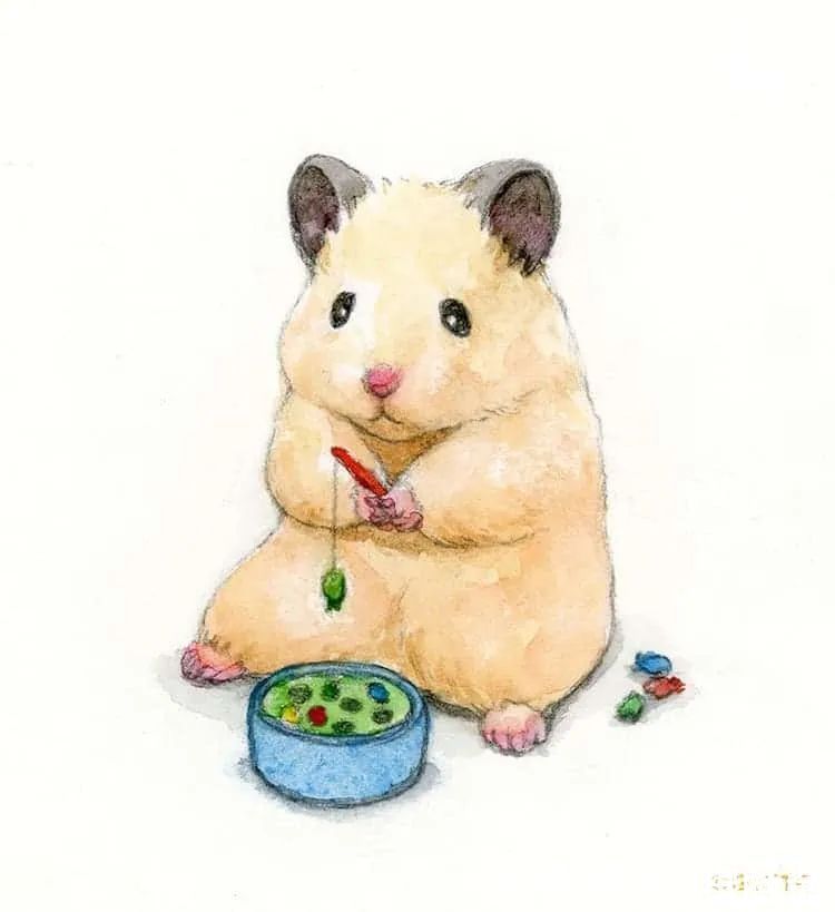 小仓鼠&他的插画主角是一只仓鼠,可爱的举动,萌到心都化了