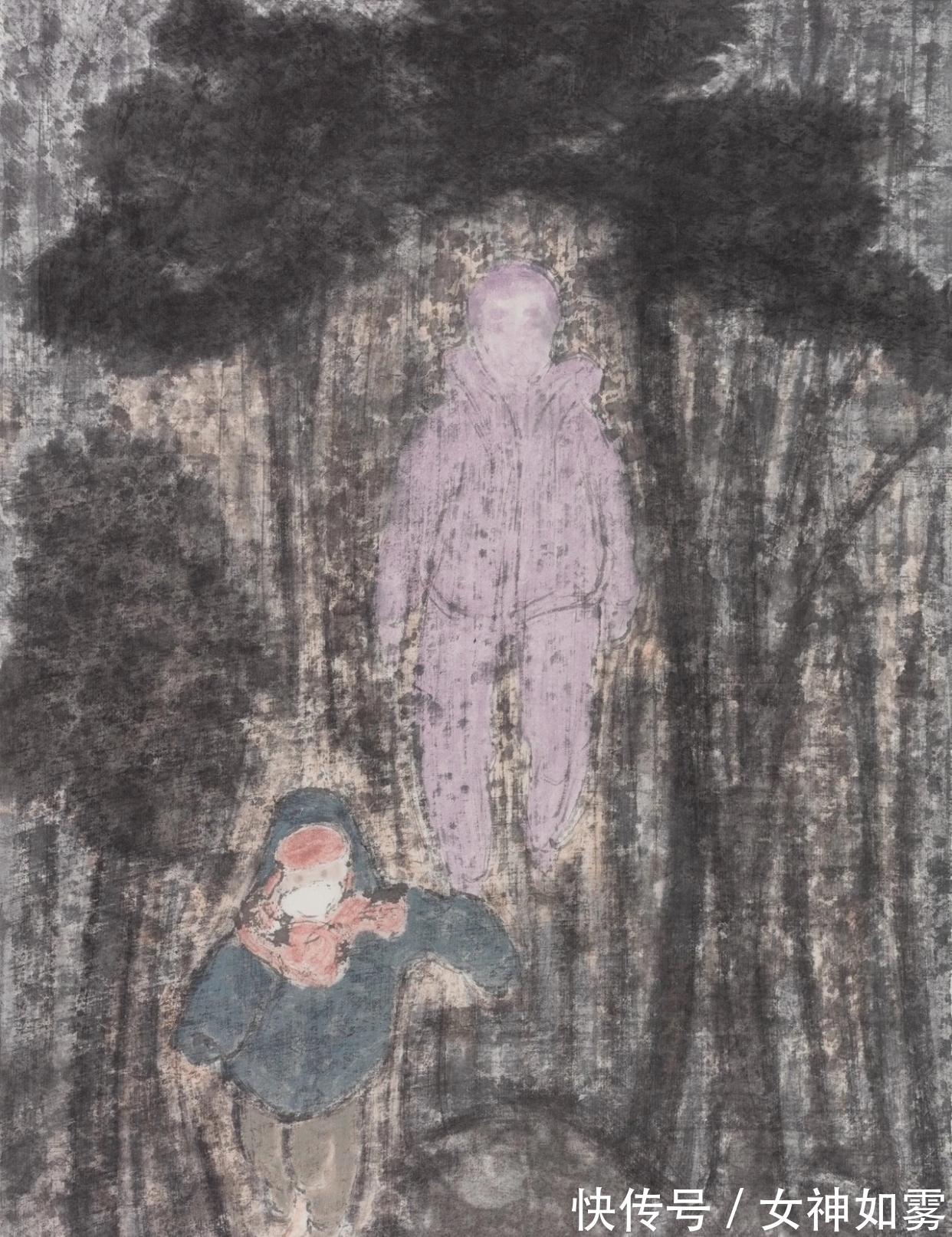 中国画$曹鑫中国画|有意渲染一种神秘而幽深的气氛