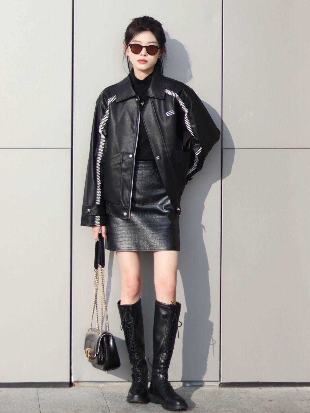 皮衣 冬季穿黑色衣服太枯燥?不妨试试这些搭配方式,帅气酷炫又保暖