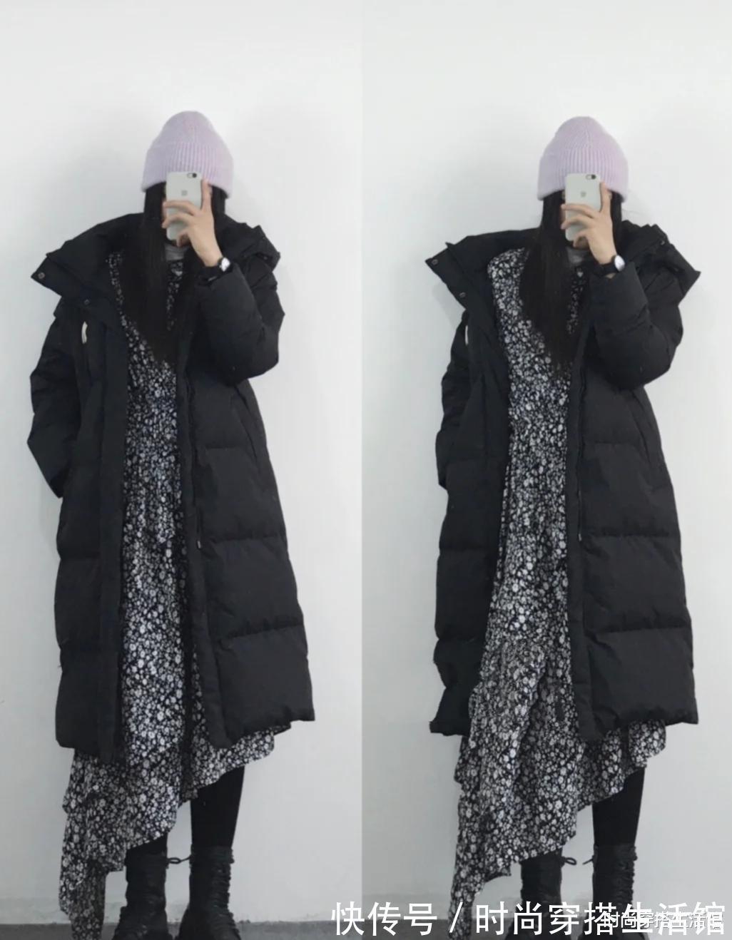 碎花裙|有一种羽绒服,叫“过膝不过踝”,御寒保暖还时尚,很适合普通人