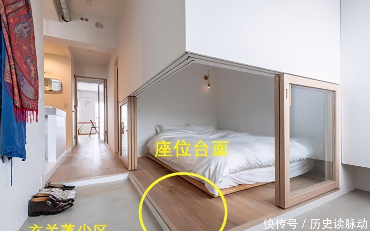 地面|都是卧室隔断，日本给下方装不到半人高玻璃推拉门，地面当换鞋凳