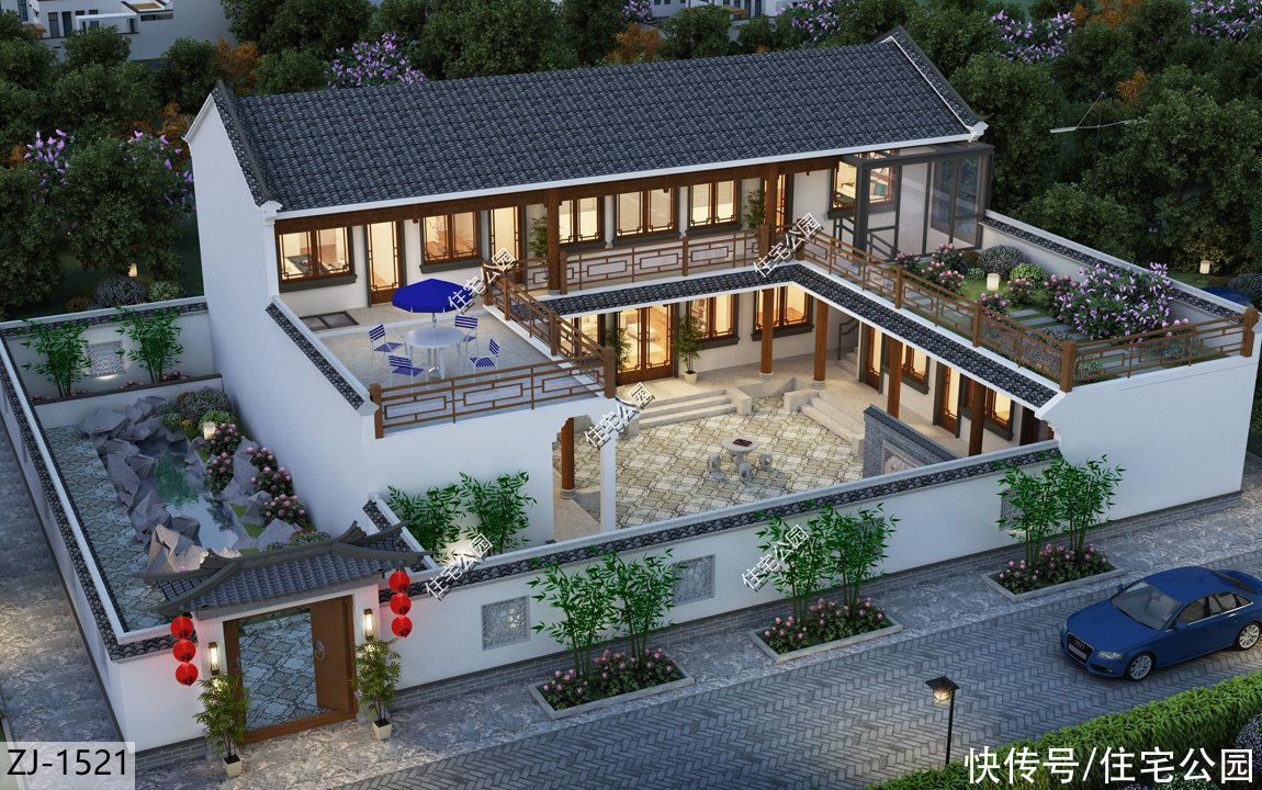 户型|15套挑空客厅户型,专为农村老百姓设计,2021年这样建房面子十足