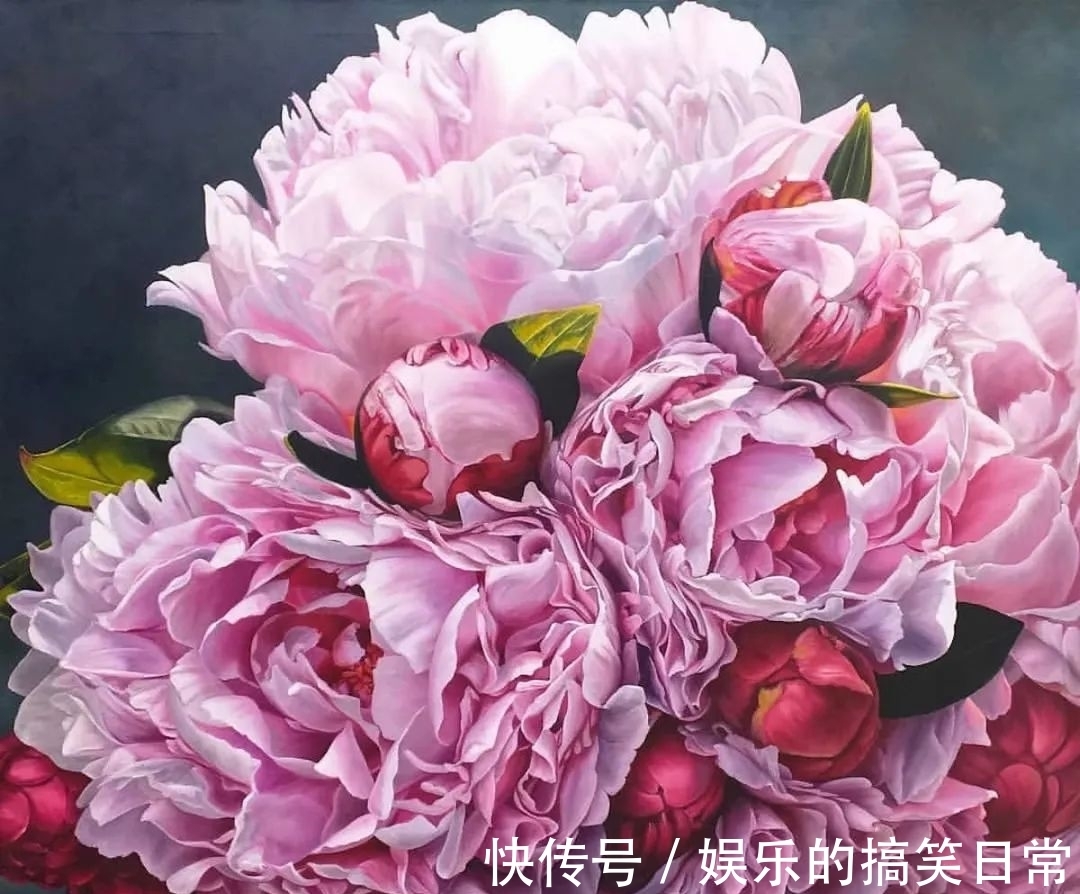 艺术家#“艳俗”的牡丹花，被这位女画家画成艺术品，感觉香气扑面而来