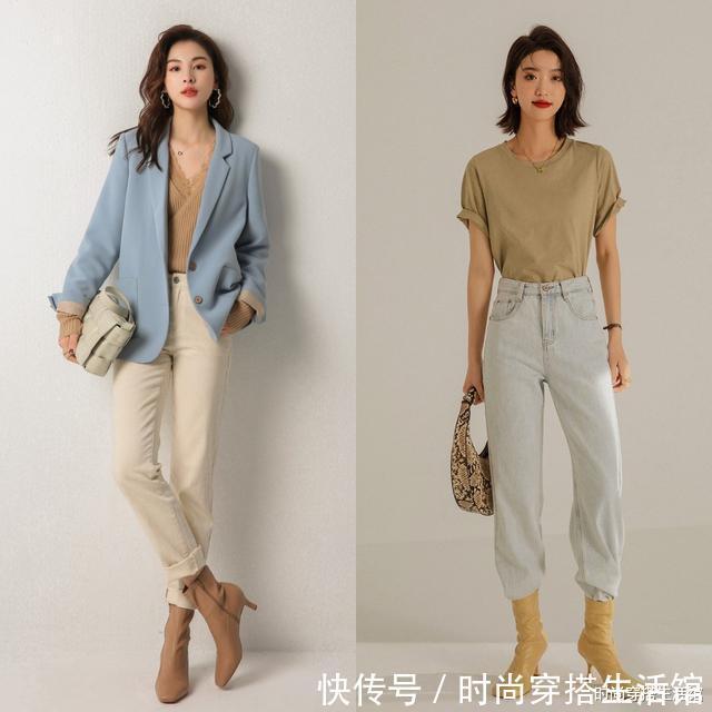 紧身 别穿牛仔裤了,2022年流行这4条裤子,温暖又显瘦,真的太时髦了