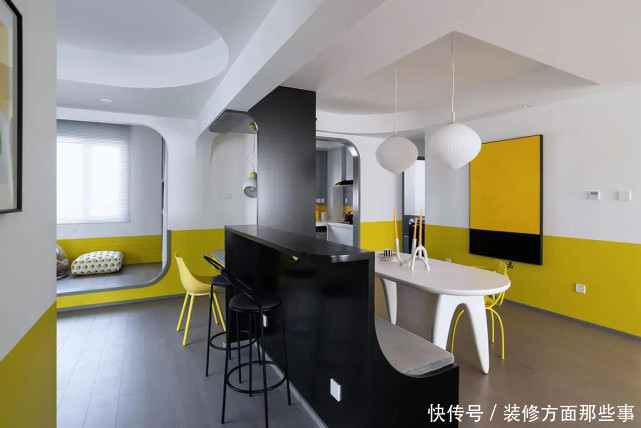 三居室|98平现代三居室打破常规设计,造型简约视觉不呆板