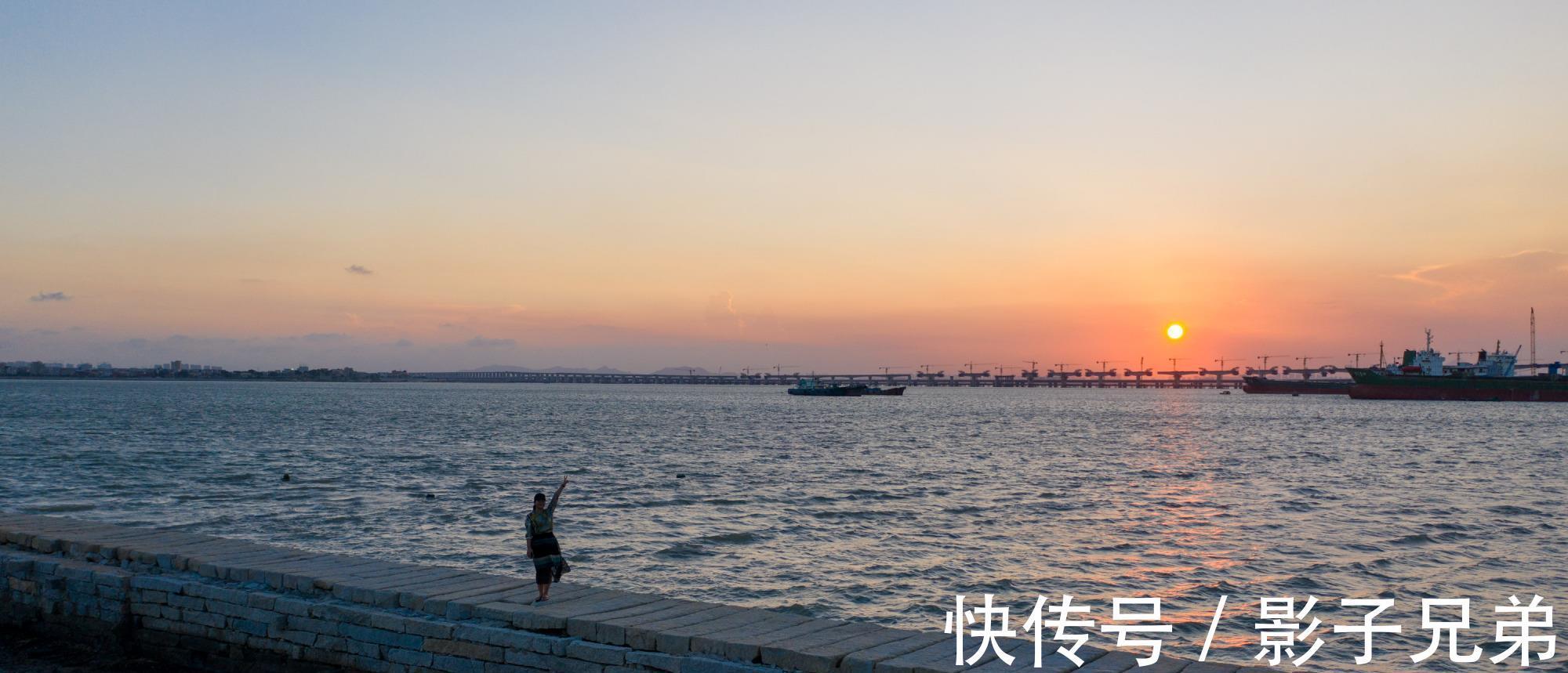 日落|泉州湾遥望跨海大桥，我在林銮渡看了一场绝美日落