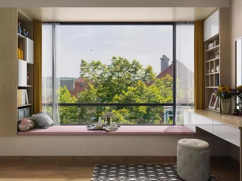 地柜|卧室飘窗空间别再浪费了,这样设计衣柜、书桌都有了,2平当4平用