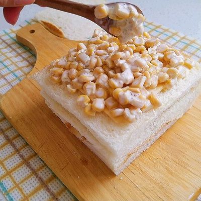 火腿片|芝士玉米肉松三明治