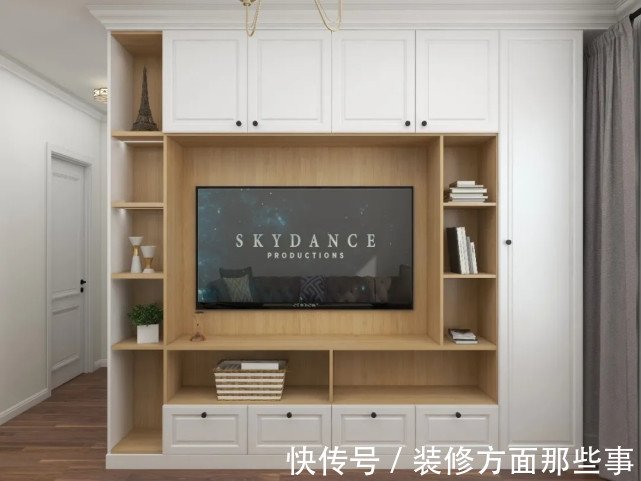 客厅|150平现代风嵌入式的通顶电视柜,增加储物空间,还可做书架