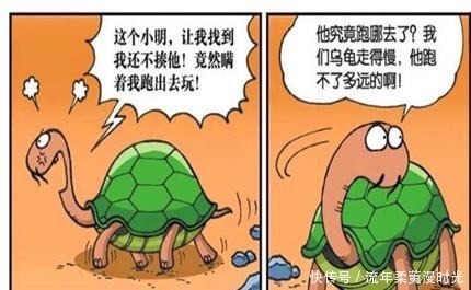 搞笑|搞笑漫画白吃“同享龟壳”好有爱，“肌肉男”呆头是穿出来的