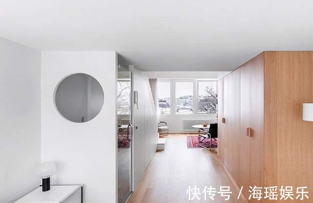 储物柜|夫妻33㎡小家改造：厨房装在衣橱里，卫生间圆形玻璃采光，惊艳！