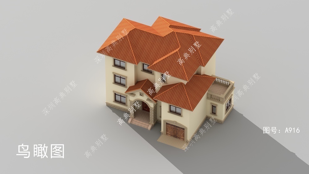 造型|三层欧式别墅，造型丰富大气，漂亮精美。?