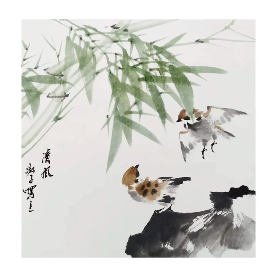 研究员!朱荣耀《壬寅新春,竹报平安》系列小品