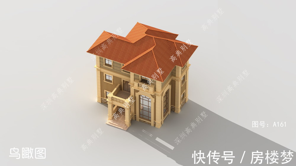 别墅|欧式三层别墅，户型简单大方，施工方便，适合农村建房。