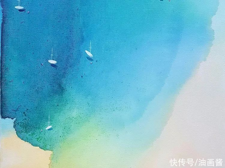 尤莉娅!她的画只有一滩稀薄的蓝色,简单到了极致,同时也美到了极致