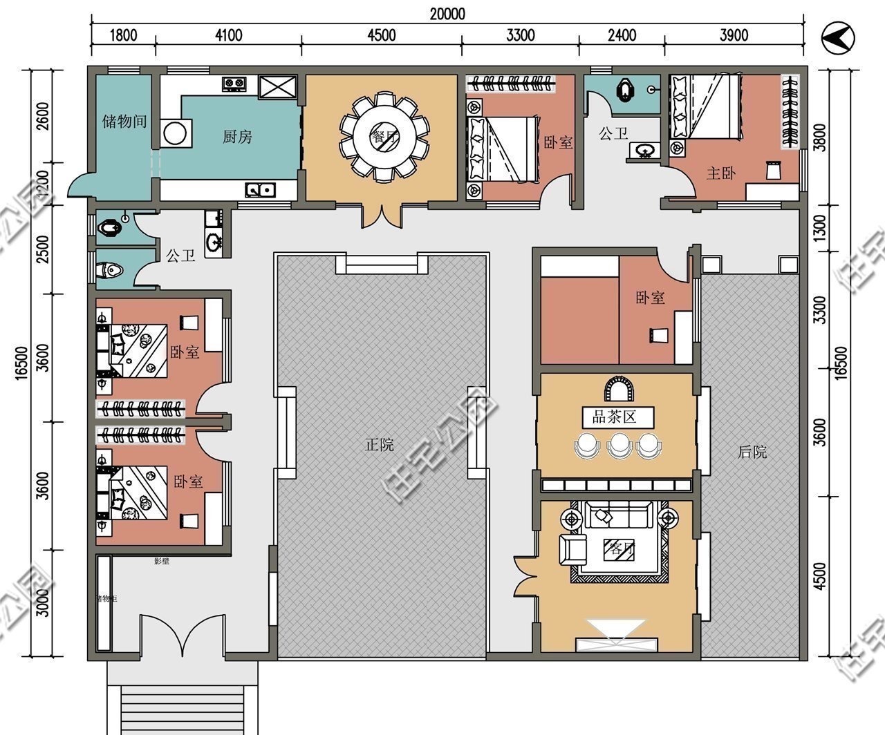 占地面积|20万起就能盖的中式小院，第1套适合南方，第3套适合北方