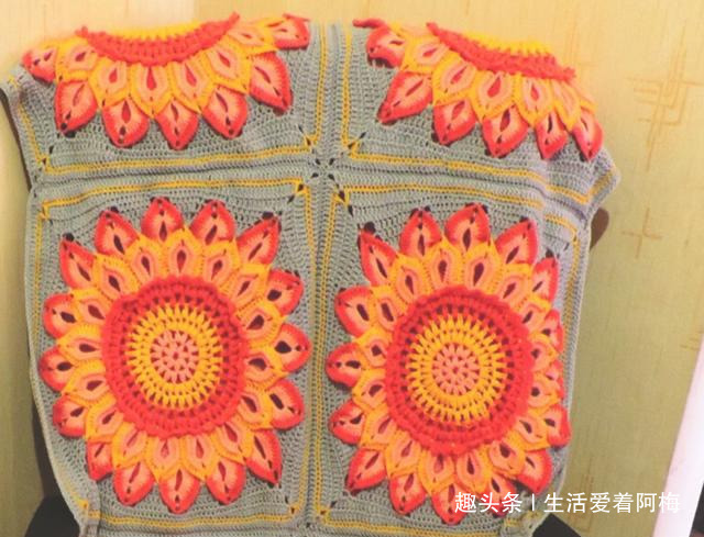 毛线钩针编织向日葵合集，DIY手工编织附图解教程