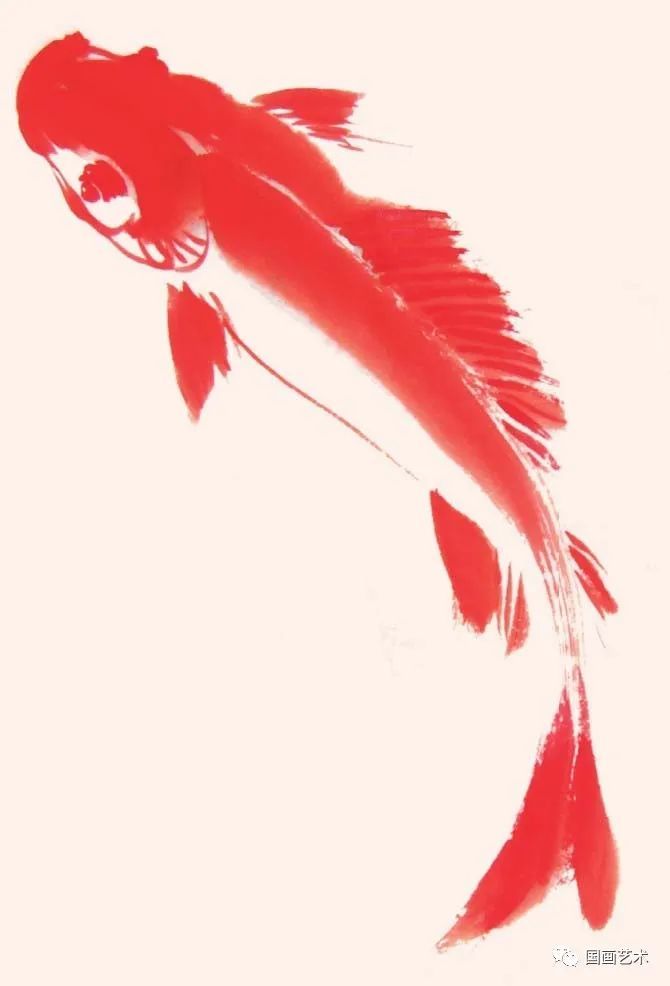 绘制@轻松学画写意黑鲤红鲤