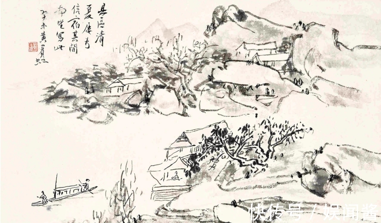 山水!黄宾虹八十岁画的一本山水画册,堪为现代卧游写生的教科书