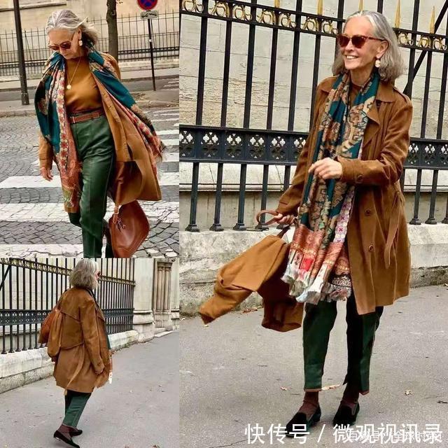 老年人|70岁的法国老奶奶 穿衣优雅而素净 是老年人搭配的榜样
