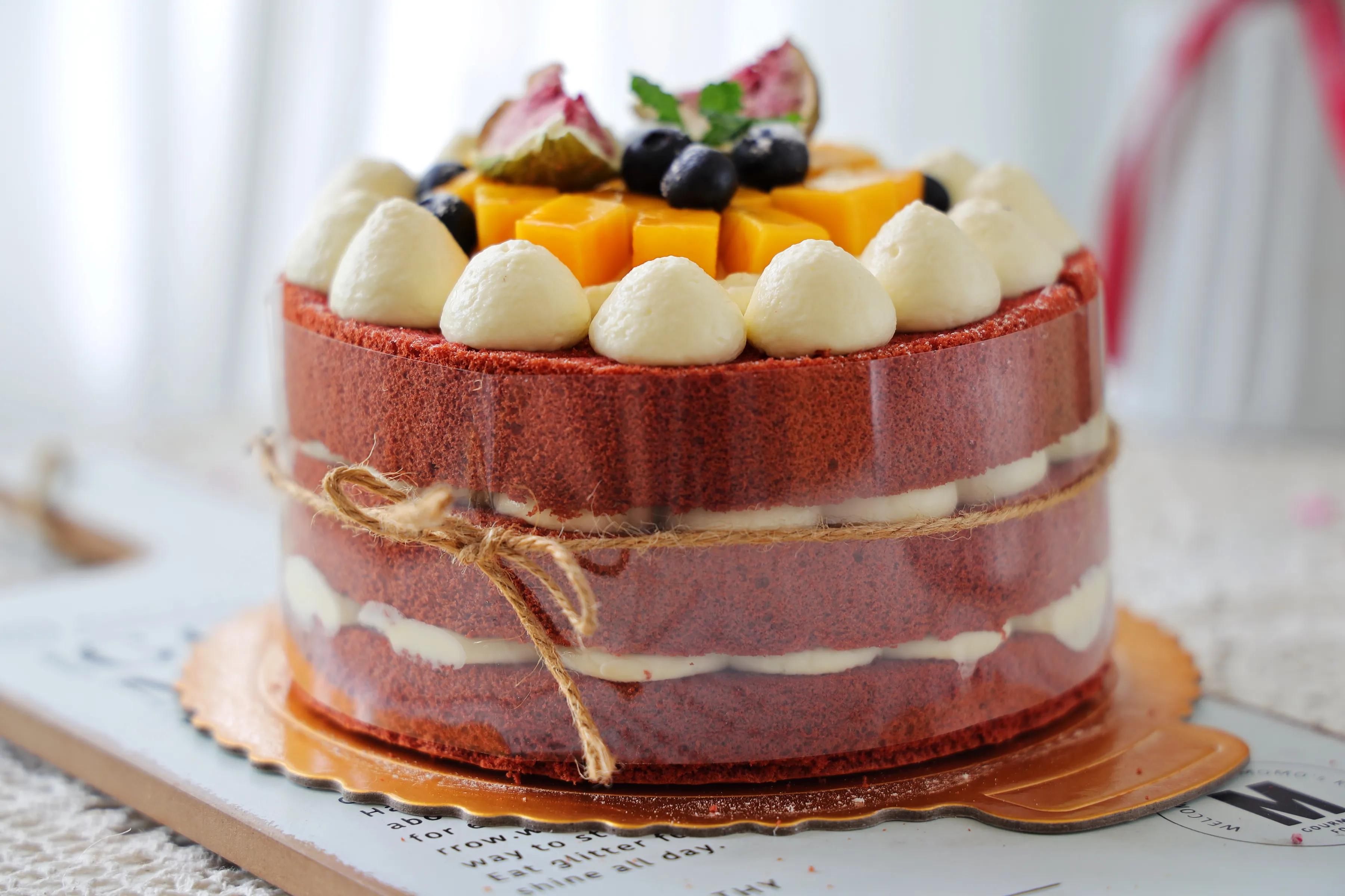 红曲粉|一定要学会这个简单的裸蛋糕，比外面200多买的好吃更健康