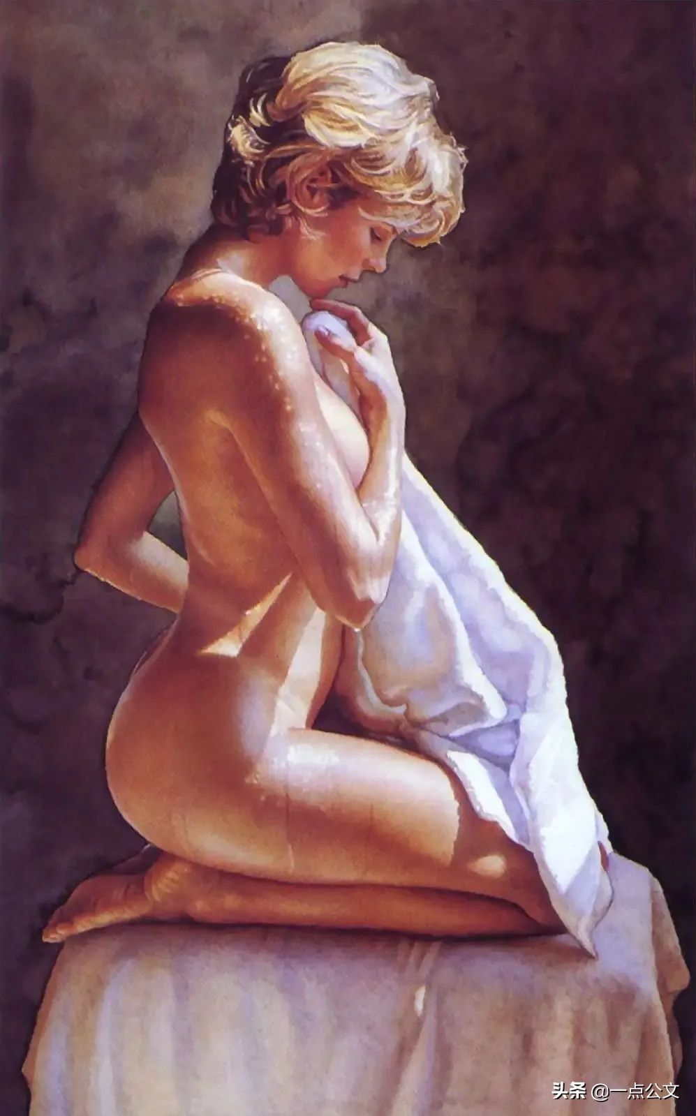 水彩!这位女画家因为一组水彩少女,醉倒多少男人