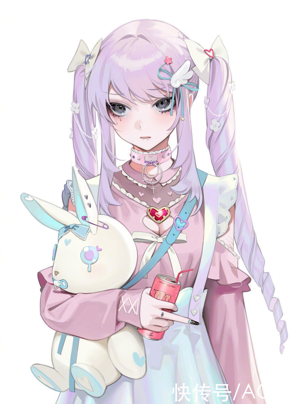 画师笔下的粉色系小姐姐太可爱了，还有一点危险的感觉，我爱了