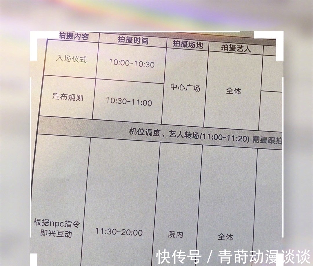 马丽晒《麻花特开心》通告单,开心麻花的团综,演员都不知道拍啥