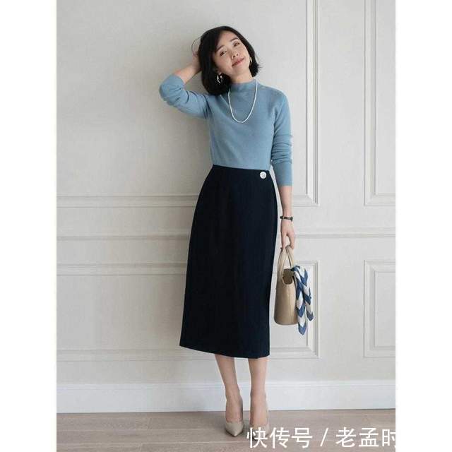 高跟鞋|秋季怎么少得了针织衫?搭配半身裙或阔腿裤,简约温柔还洋气