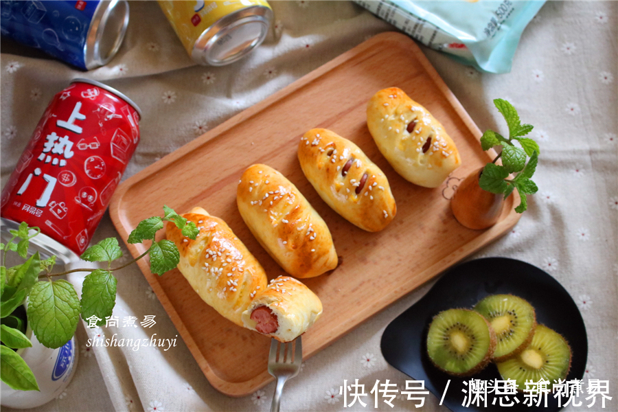 微波炉|此款面包要收好,简单卷一卷,层次分明,香软可口,在家做方便