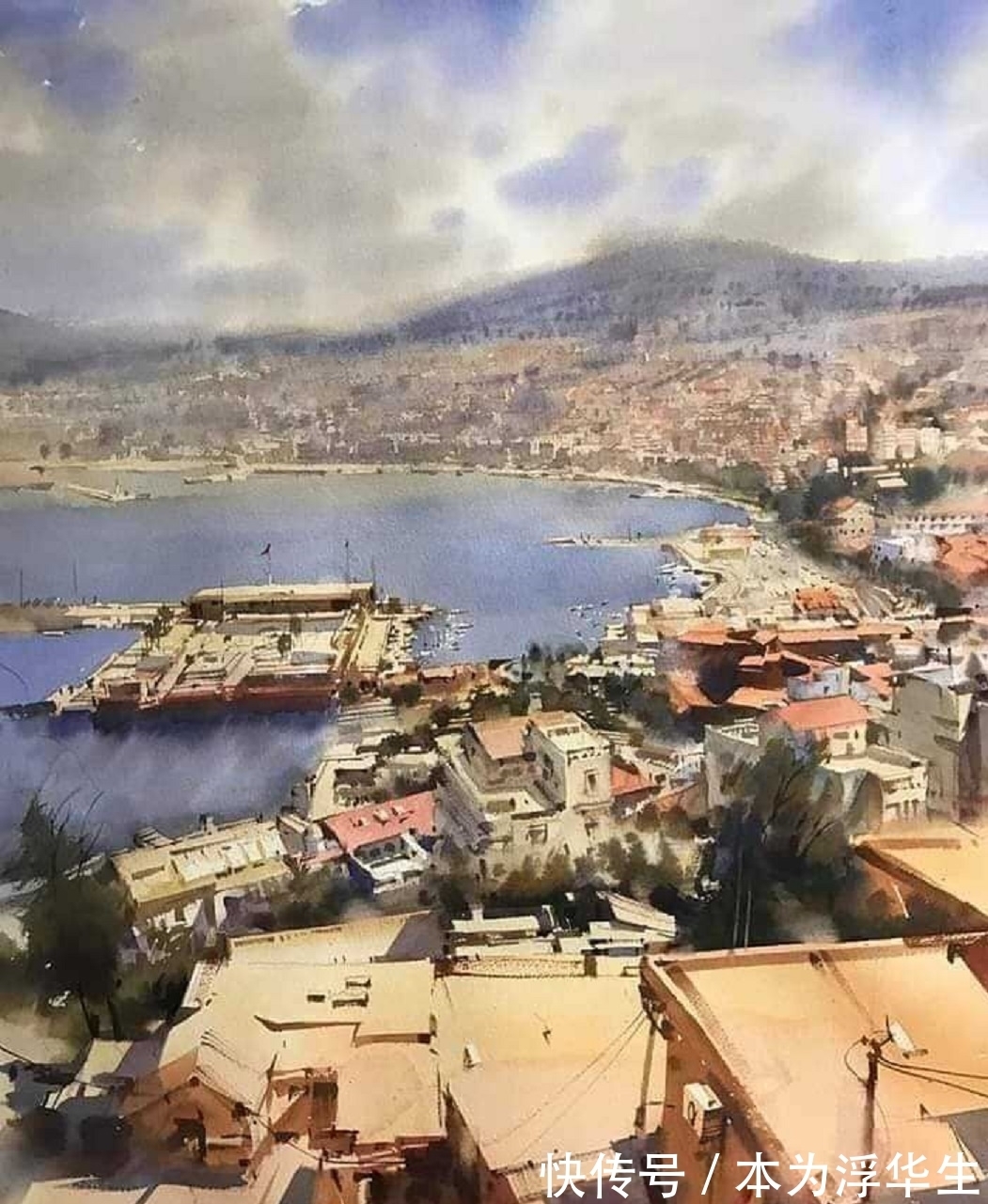 水彩画#这样酣畅淋漓的风景绘画值得称道——缅甸画家明特的水彩画艺术