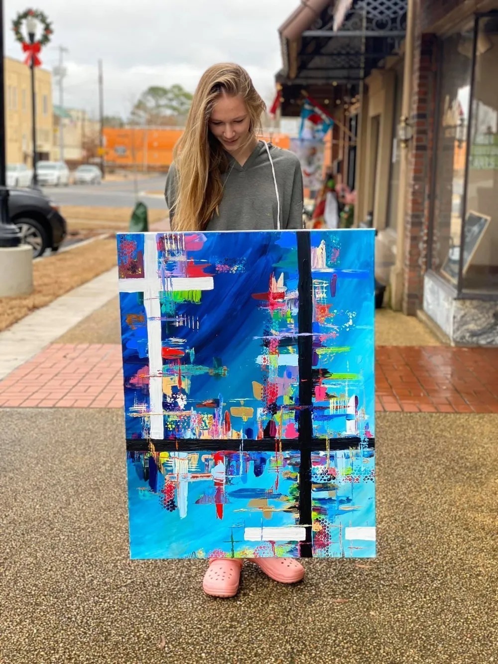 夏威夷$从没学过美术的她,用简单粗暴技法画画,让她成为了百万富豪