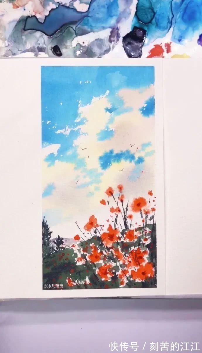 花瓣@水彩这样画,也太美了吧!居然把花瓣画出透明的感觉,看完忍不住保存!