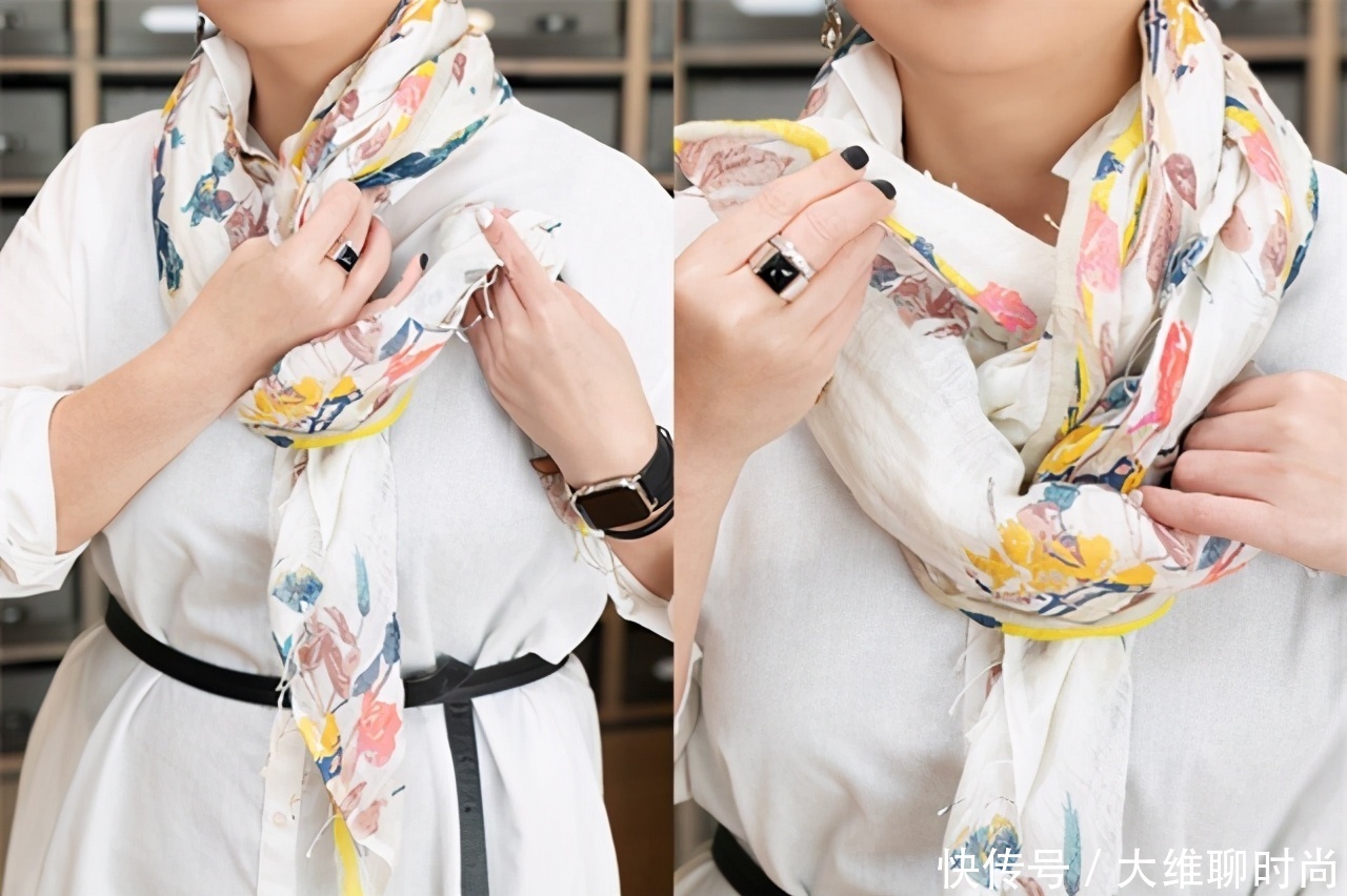 春季围巾如何戴才能有别于冬天?日网教你的方法,时髦显脸小