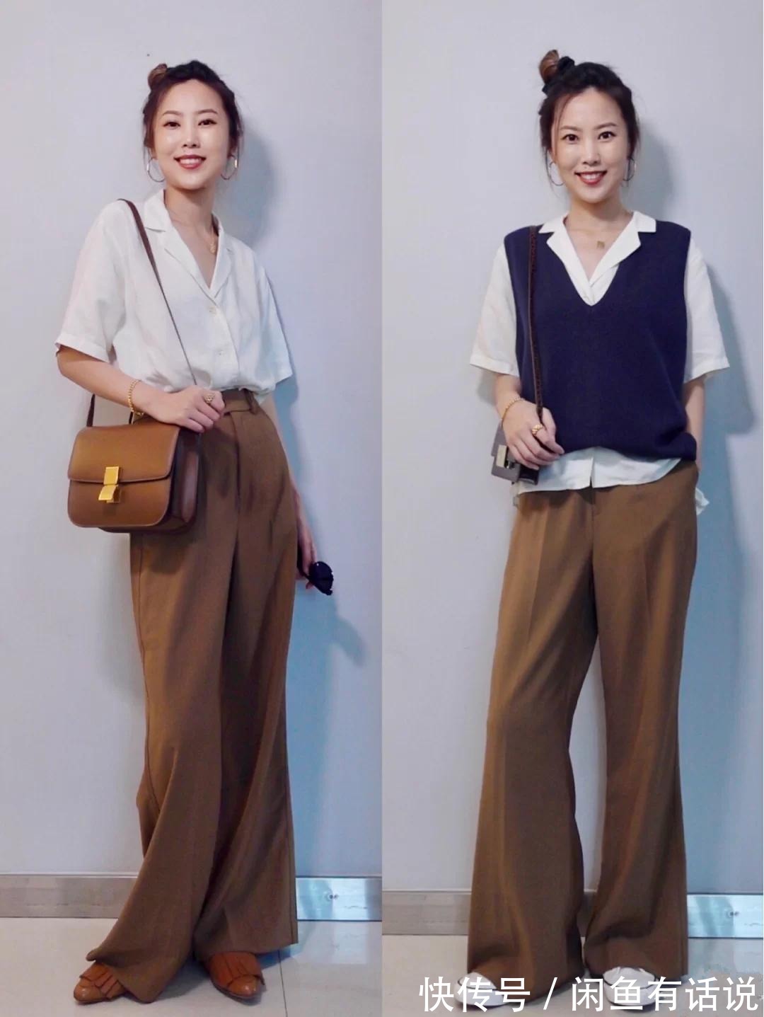 半裙|衣服不用买太多,50岁阿姨把半裙当上衣穿,配小黑裤却意外时髦